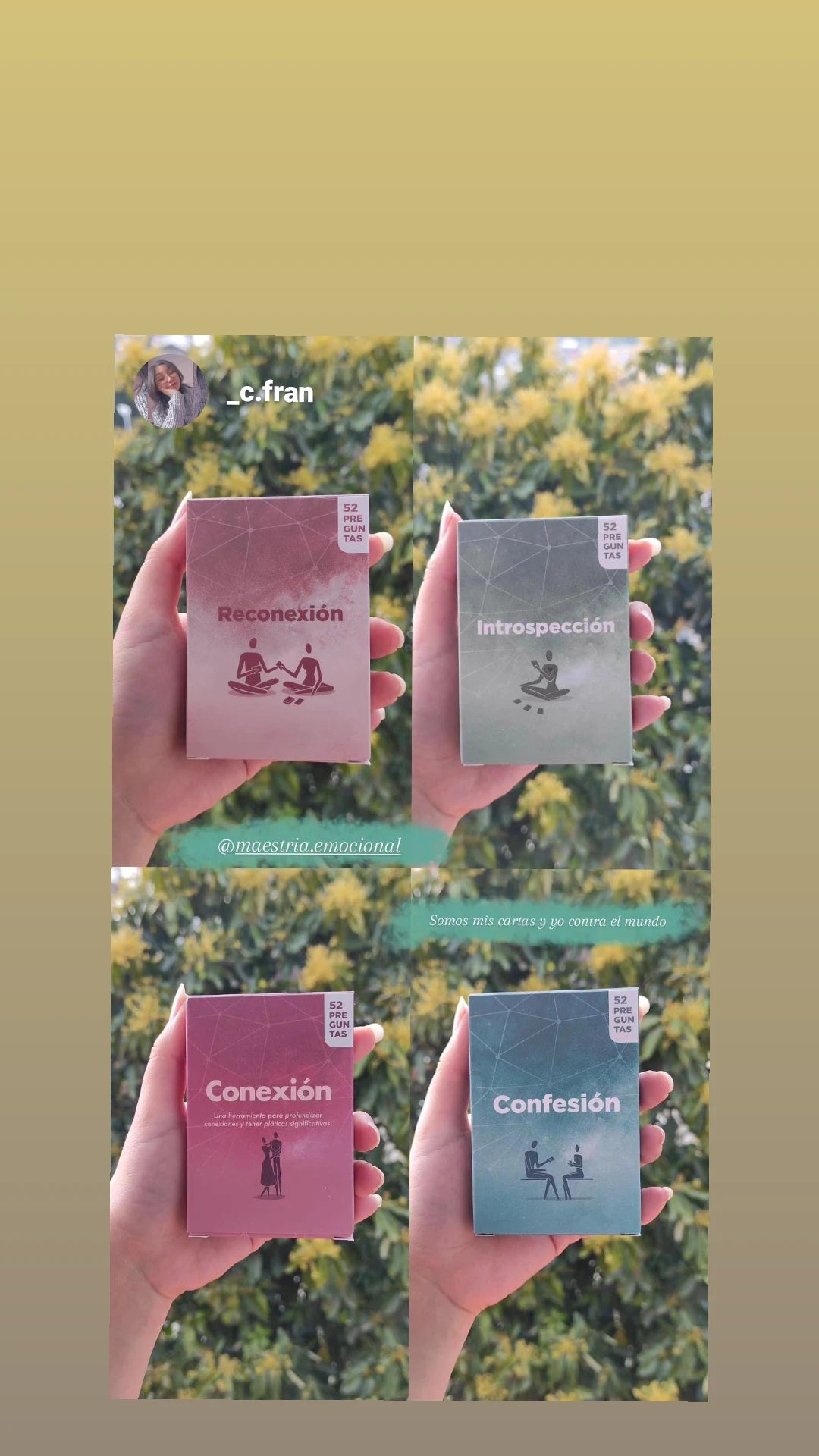 "Puede llegar a ser incómodo, es diferente, es raro, te sientes vulnerable, da miedo y te saca de tu zona de confort. Por lo mismo, es 100% recomendable".
- Maya